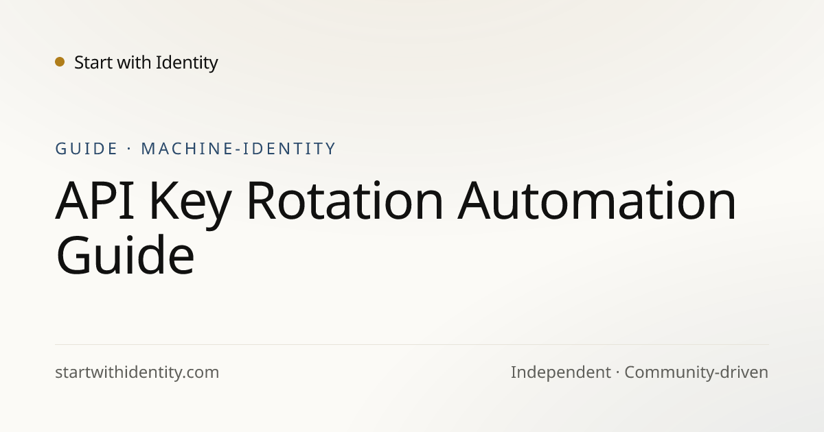 Api Key Rotation API Key Rotation Automation Guide · Start with Identity